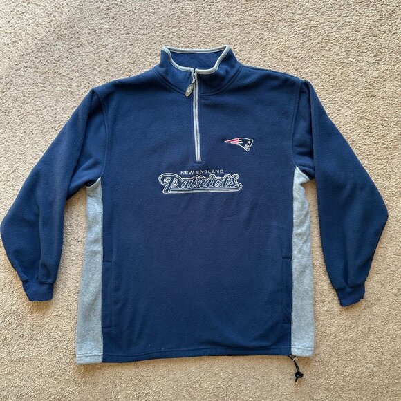 NFL Other - Patriots Sweater Mens Large New England 1/4 Zip Mock Neck Fleece Pullover NFL